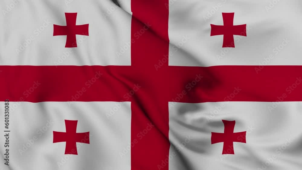 Georgia flag waving in the wind. 4K animation. Georgia flag waving in the wind. 4K animation.