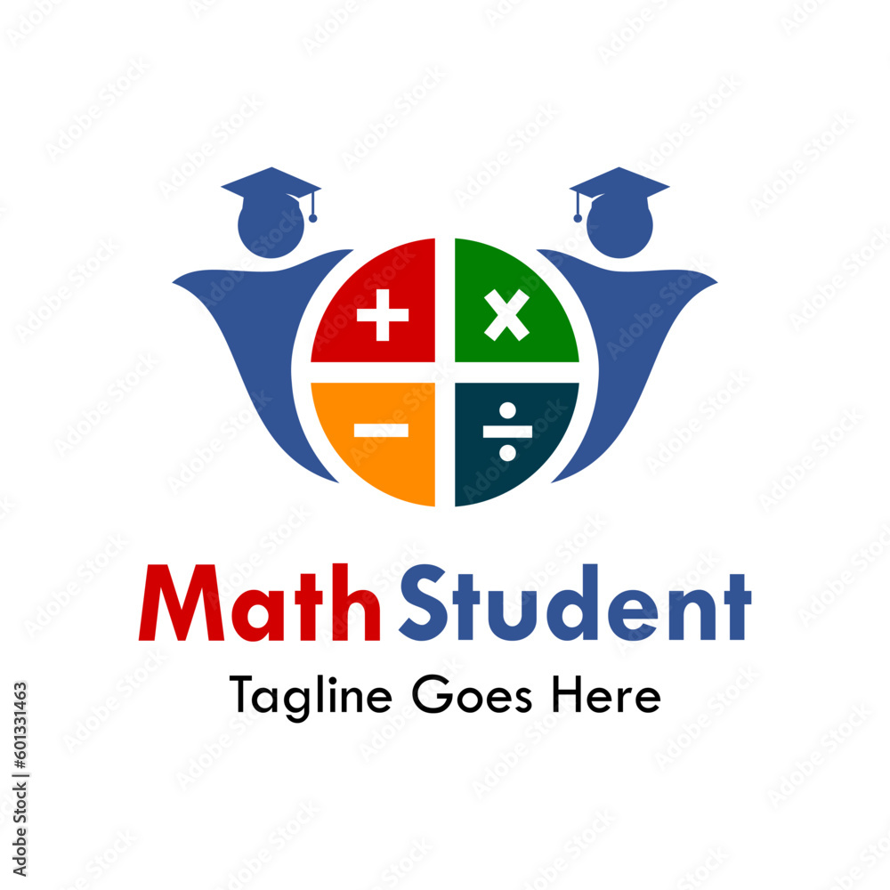 Math student design logo template illustration
