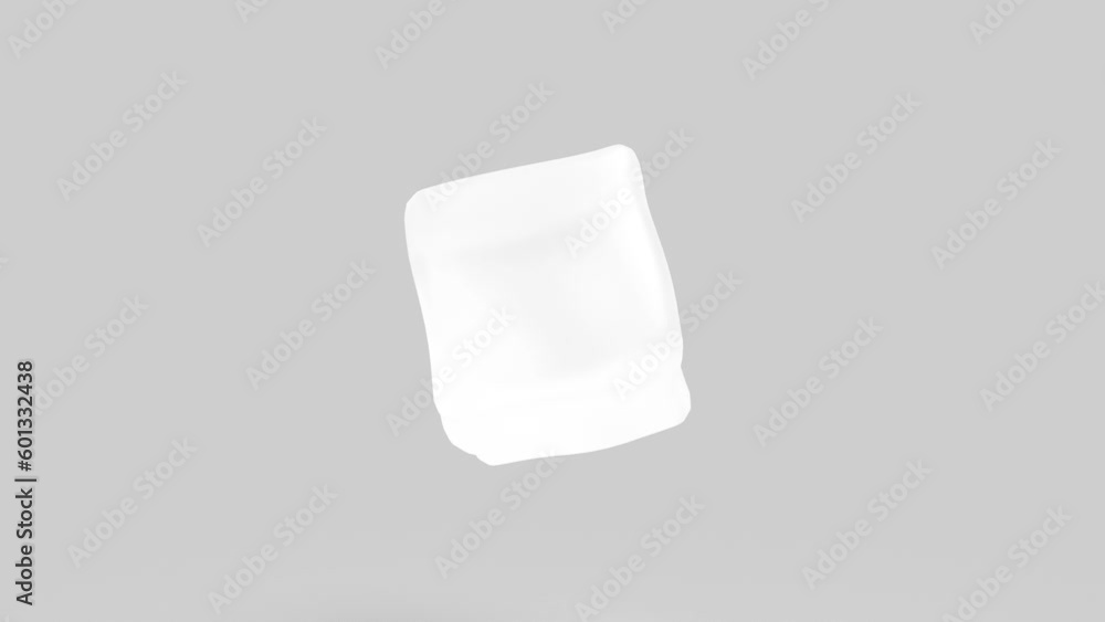 Ice cube rotate on grey able to loop seamless 4k Ice cube rotate on grey able to loop seamless 4k