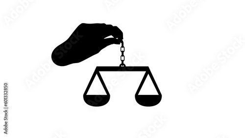 symbol of accuracy and justice, hand holding scales