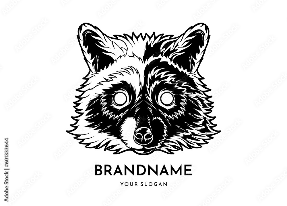 Raccoon head face logo vector icon Raccoon head face logo vector icon