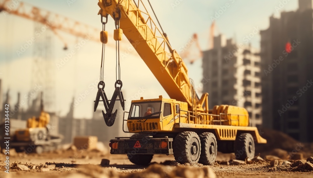 a mobile crane on a construction site