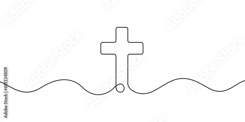Leinwand Poster Christian cross vector illustration