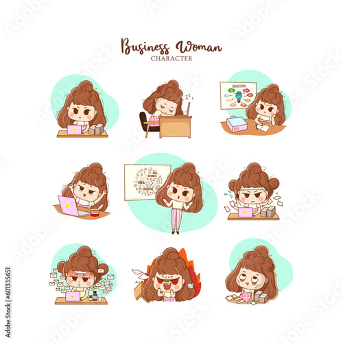 Professional burnout syndrome. exhausted female working hard at work.