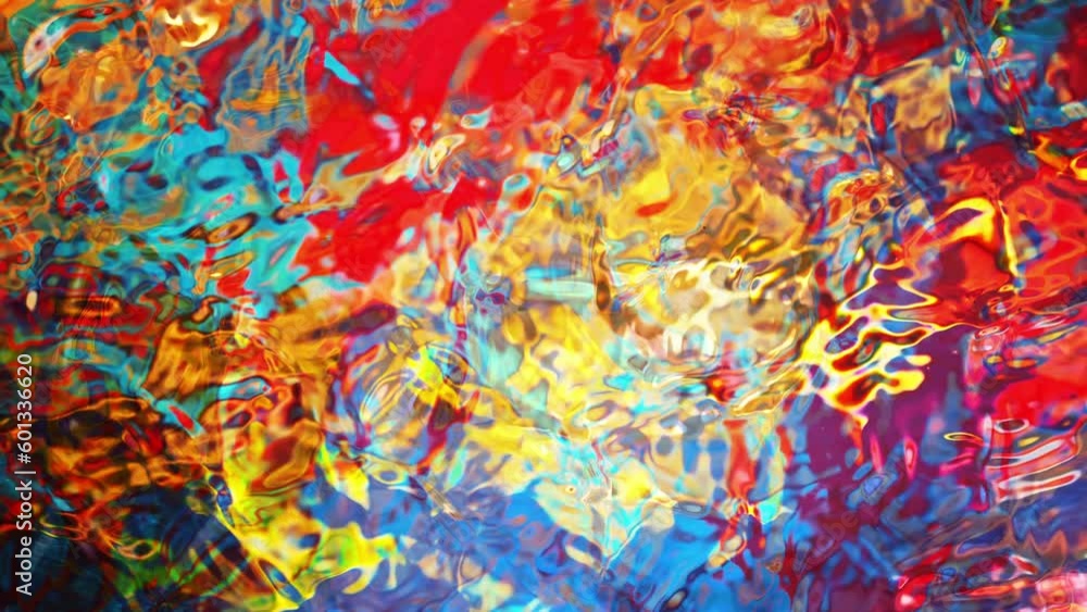 Liquid Surface. Colorful water splashing and waving in super slow motion at 1000 fps.