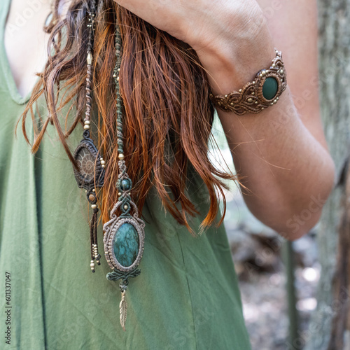 Bohemian Hair Wraps in red hair