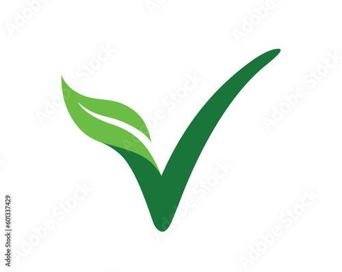 vegan v leaf tick check mark logo icon