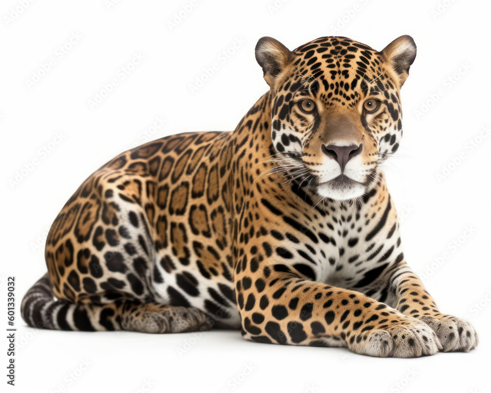 Obraz premium photo of jaguar isolated on white background. Generative AI