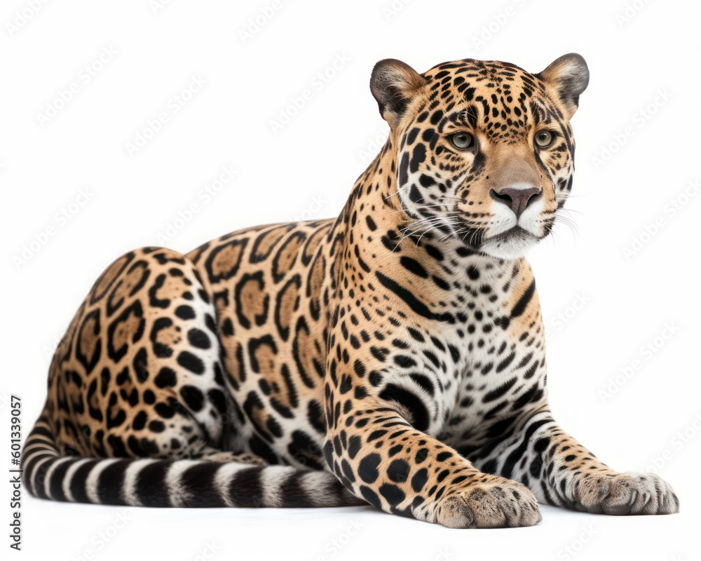 photo of jaguar isolated on white background. Generative AI photo of jaguar isolated on white background. Generative AI