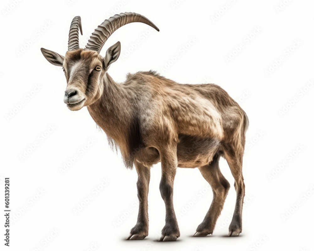 Obraz premium photo of ibex isolated on white background. Generative AI