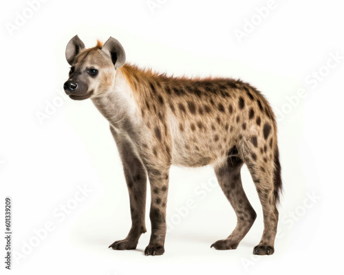 photo of hyena isolated on white background. Generative AI