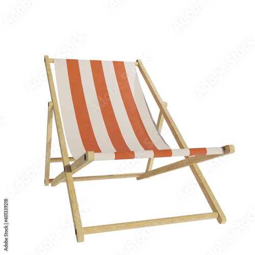 Summer relaxing chair on transparent background