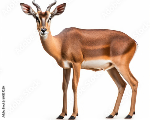 photo of impala isolated on white background. Generative AI