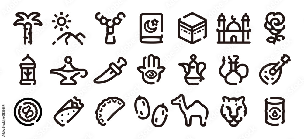 Saudi Arabia icon set (Soft bold line version) Saudi Arabia icon set (Soft bold line version)