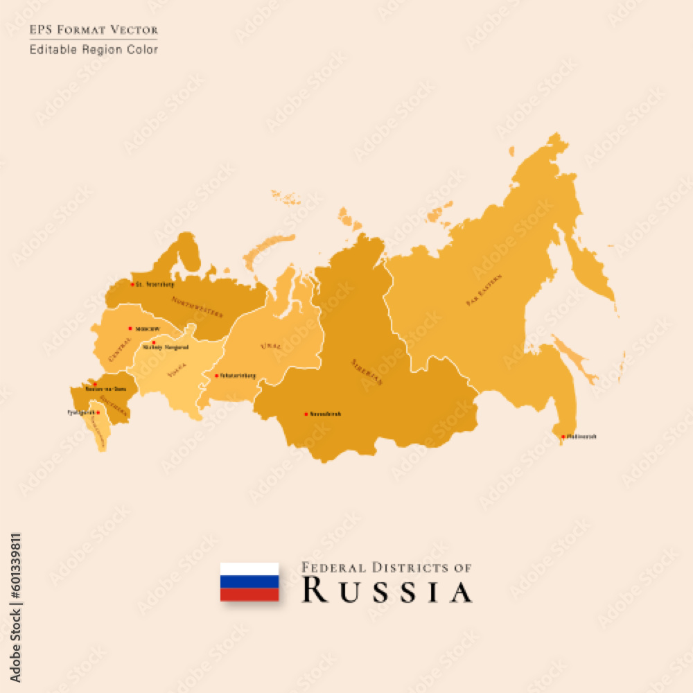 Obraz premium Vector map of Russia