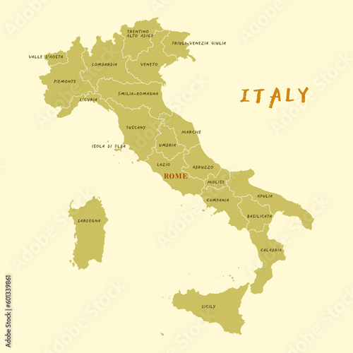 Vector map of Italy country