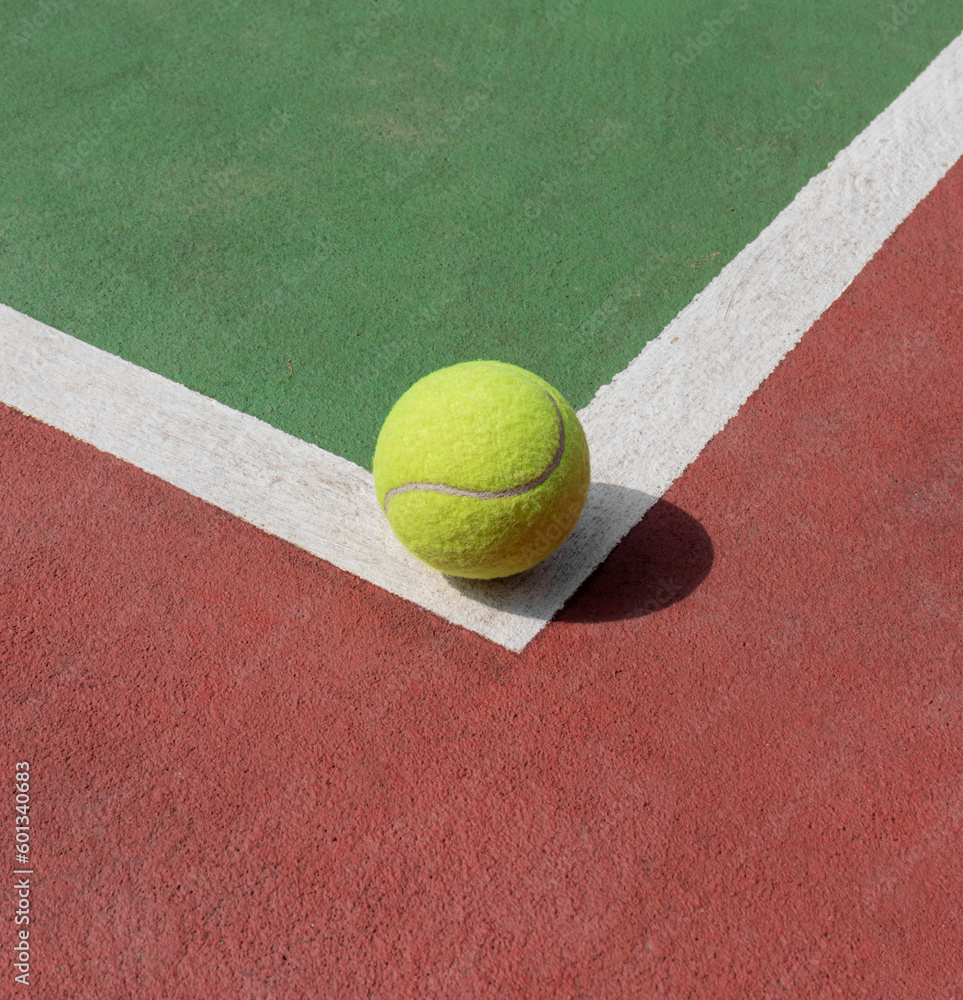 Tennis ball on the court, after some edits.