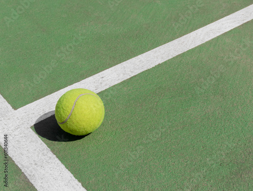 Tennis ball on the court, after some edits.