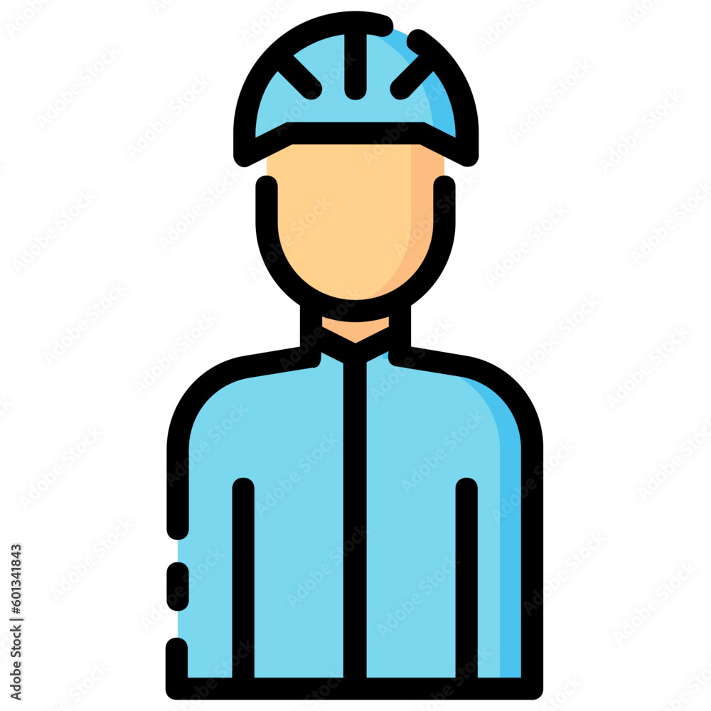cyclist avatar vector icon 