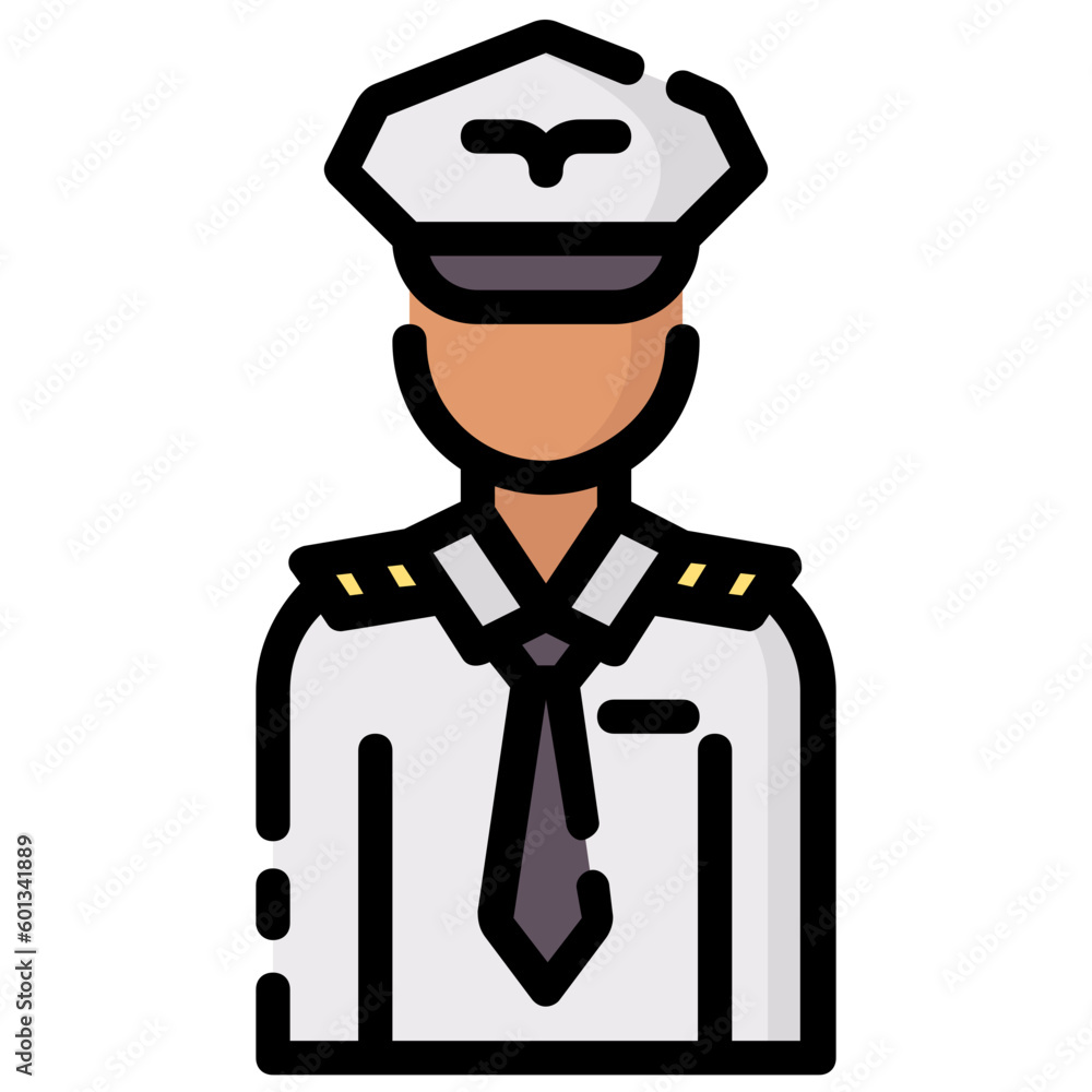 pilot avatar vector icon pilot avatar vector icon