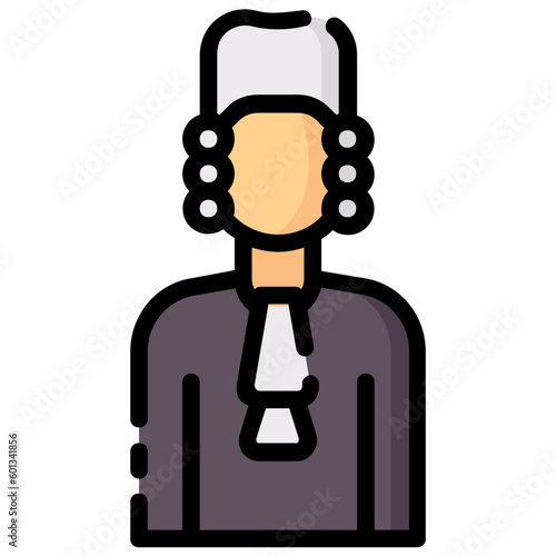 judge avatar vector icon 