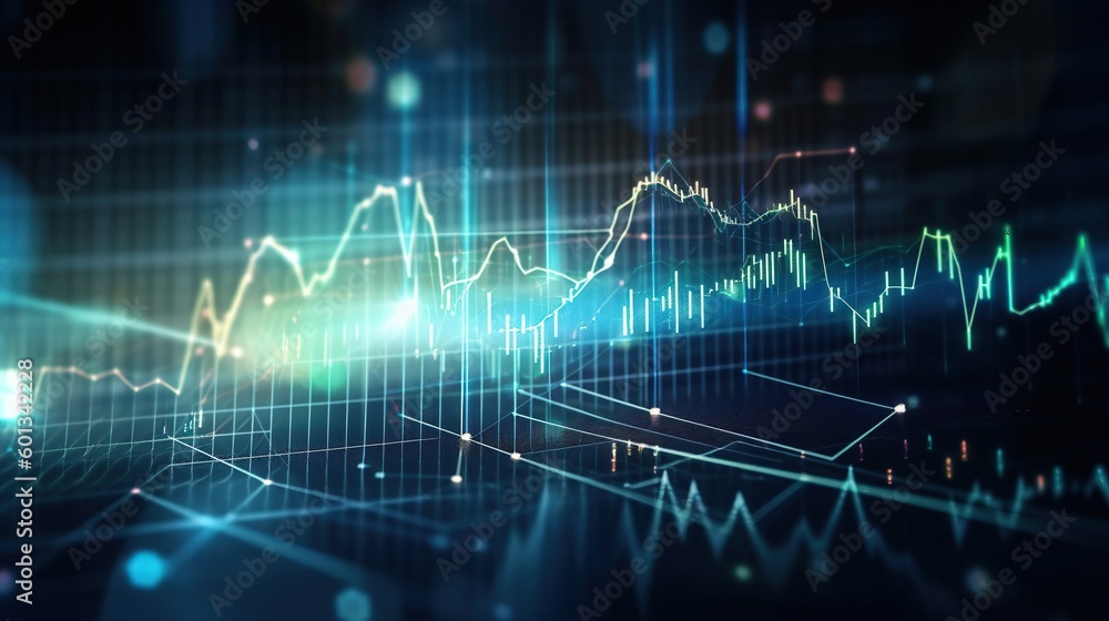 Modern digital panel screen with diagram chart. Cyber data abstract blue background. AI generative image. Modern digital panel screen with diagram chart. Cyber data abstract blue background. AI generative image.