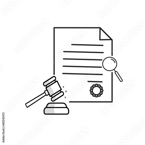 read rules conduct icon, code policies, familiarize with laws or terms, thin line symbol on white background - vector illustration eps10.
