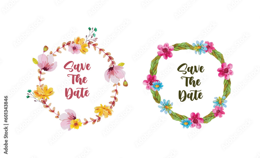 wreath frame of flower watercolor hand draw clip art wreath frame of flower watercolor hand draw clip art