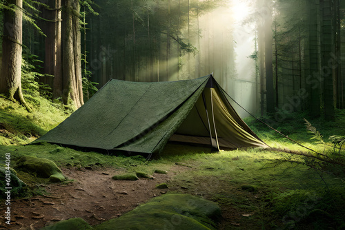 Canvastavla camouflage tarp tent , survivalism prepper camping  in the wood