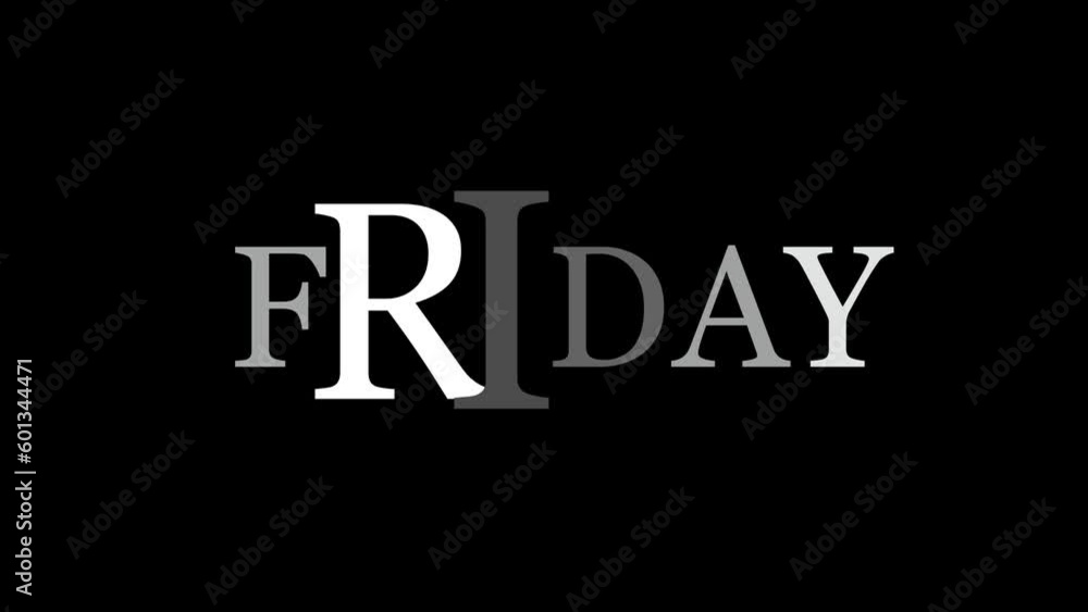 Friday sale text 4k resolution animation ,Friday concept. Friday sale text 4k resolution animation ,Friday concept.