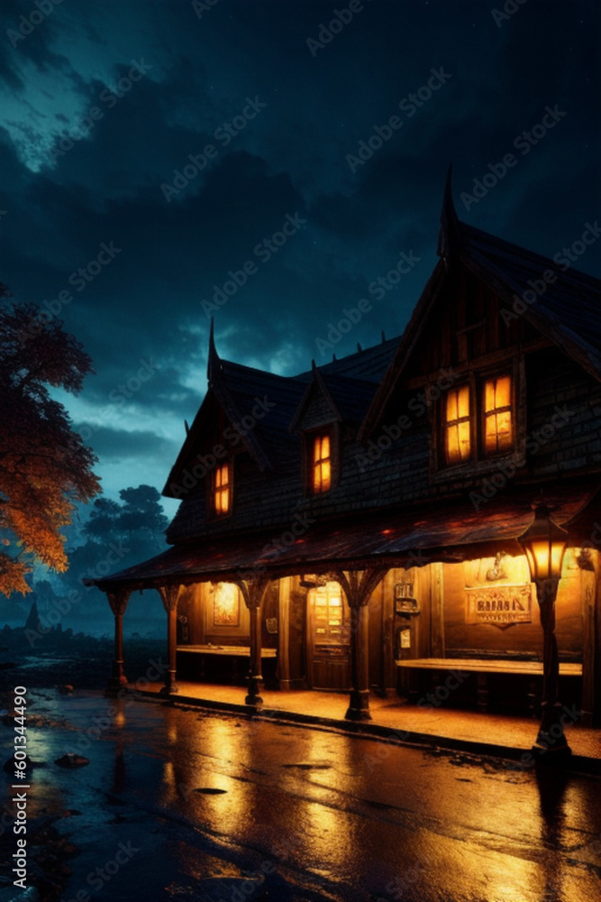 old tavern, old village, ia generate old tavern, old village, ia generate