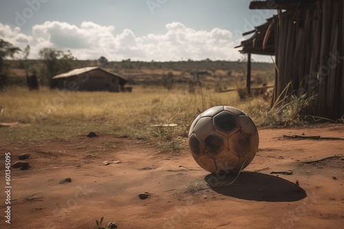 soccer ball in the desert