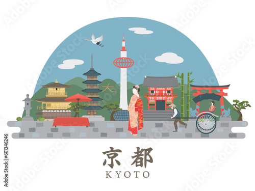 京都の観光名所　古い町並み