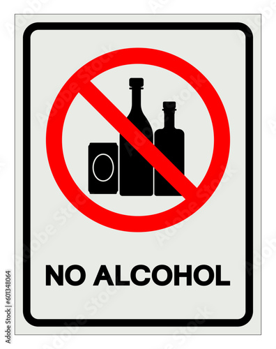 No Alcohol Symbol Sign ,Vector Illustration, Isolate On White Background Label .EPS10