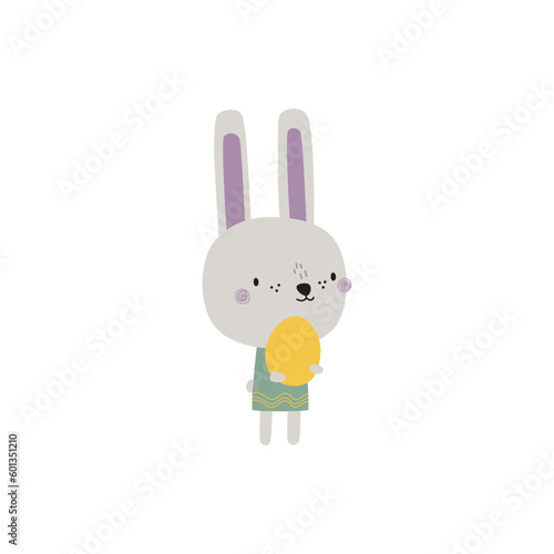 Easter bunny.Cute illustrations in cute hand drawn style. Vector characters for decor, design, decoration.Ideal for Easter sets, holiday packaging, merchandise, postcards.