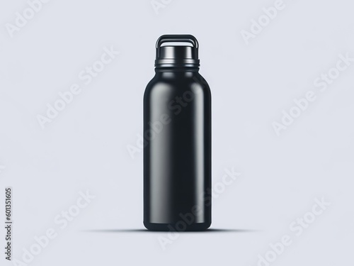 Mock-up of a stainless-steel water bottle. 