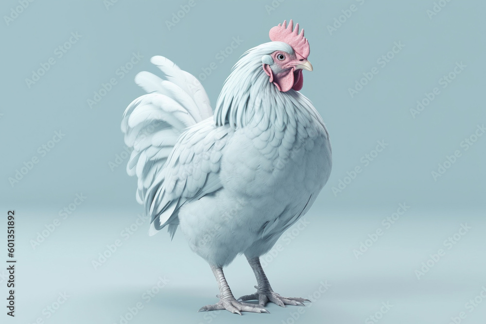 Chicken on blue background. Chicken on blue background.