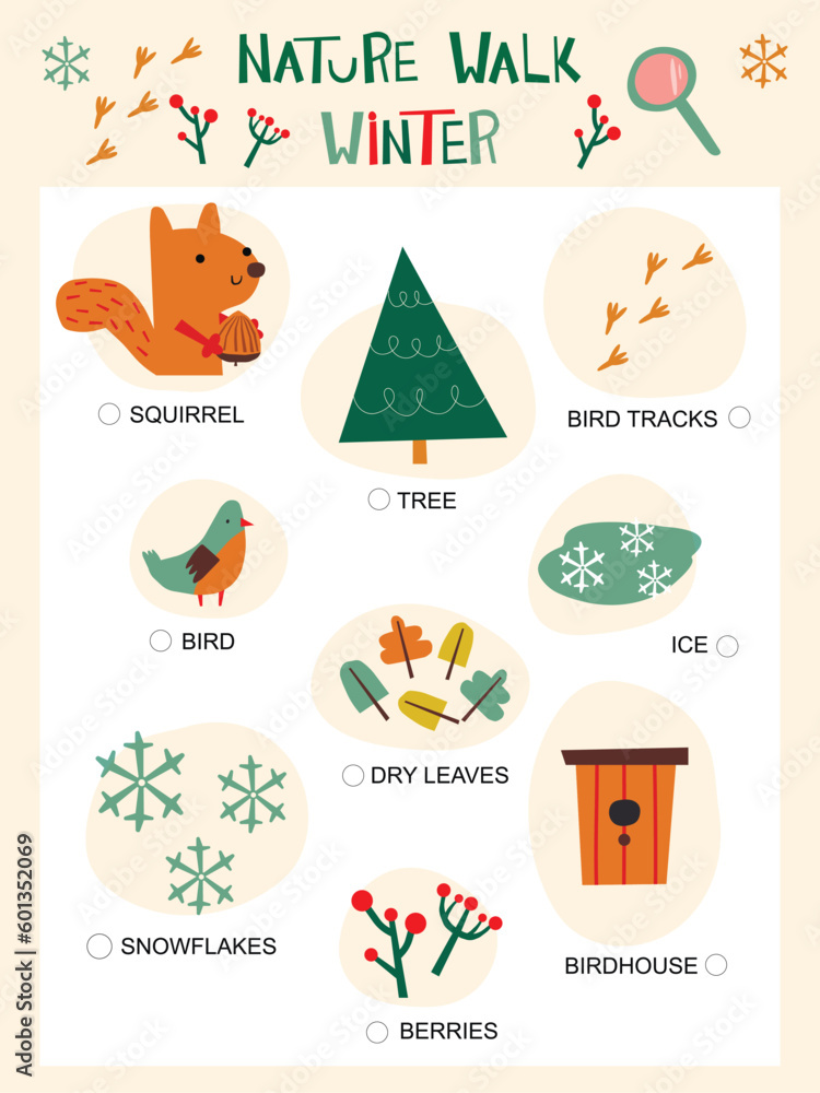 Card Search for Forest Items and Animals for Children. Matching children educational game. Activity for pre sсhool years kids and toddlers.