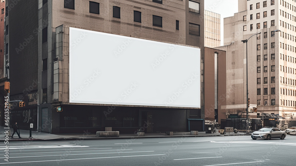 Obraz premium Blank empty billboard in an urban environment. Generative AI