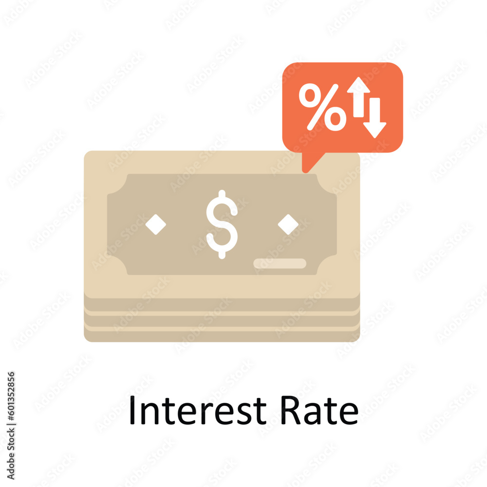 Interest Rate vector Flat Icon Design illustration. Finance Symbol on White background EPS 10 File Interest Rate vector Flat Icon Design illustration. Finance Symbol on White background EPS 10 File