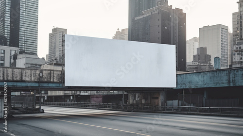 Obraz na płótnie Blank empty billboard in an urban environment. Generative AI w salonie