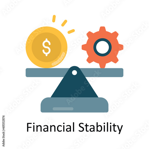 Financial Stability vector Flat Icon Design illustration. Finance Symbol on White background EPS 10 File