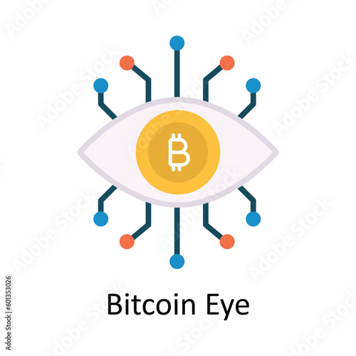 Bitcoin Eye vector Flat Icon Design illustration. Finance Symbol on White background EPS 10 File