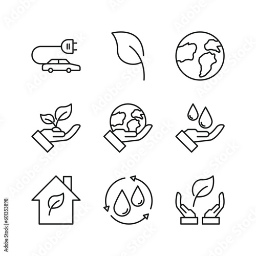 Editable Set Icon of Ecology, Vector illustration isolated on white background. using for Presentation, website or mobile app
