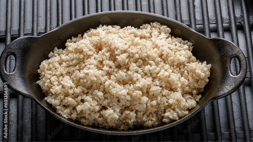 Wholesome Goodness: Captivating Close-up of Cooked Brown Rice in a Bowl Wholesome Goodness: Captivating Close-up of Cooked Brown Rice in a Bowl