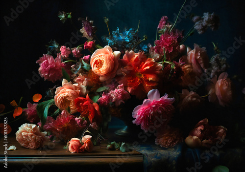 flowers on a dark background