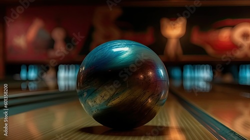 Bowling Ball Colliding with Pins  Generated by AI