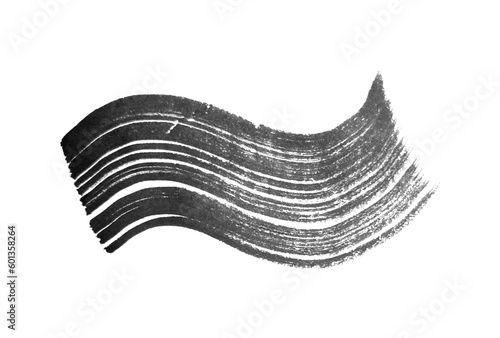 Abstract vector paint smear. Hand drawn design element. Black ink brushstroke on white background.