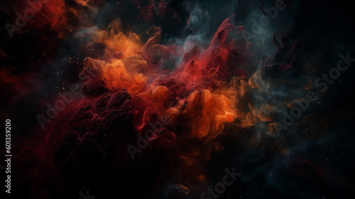 Space and glowing nebula background.  Ai generated. © wasan