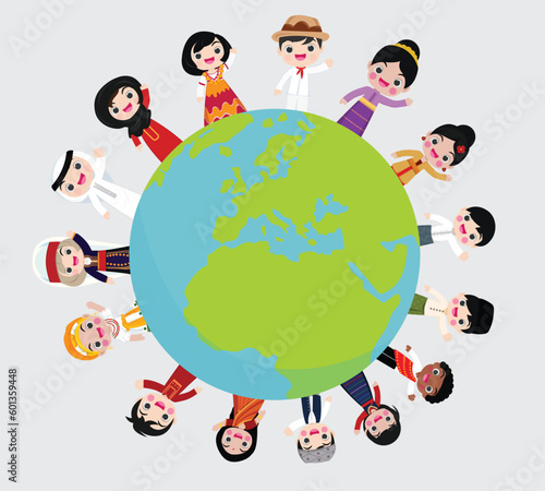 people international colorful different children from all over the world 